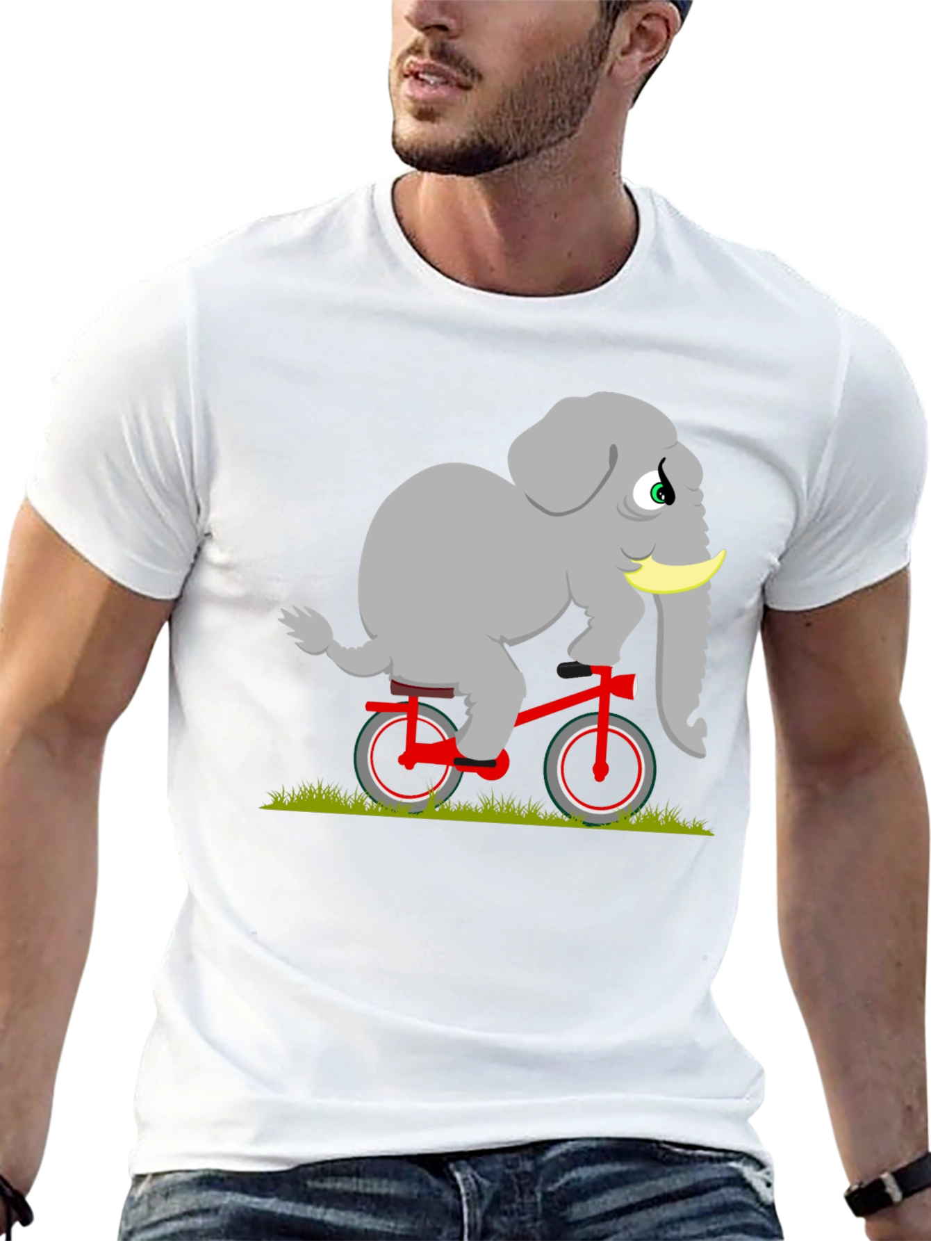 Elephant on Bicycle Graphic Tee