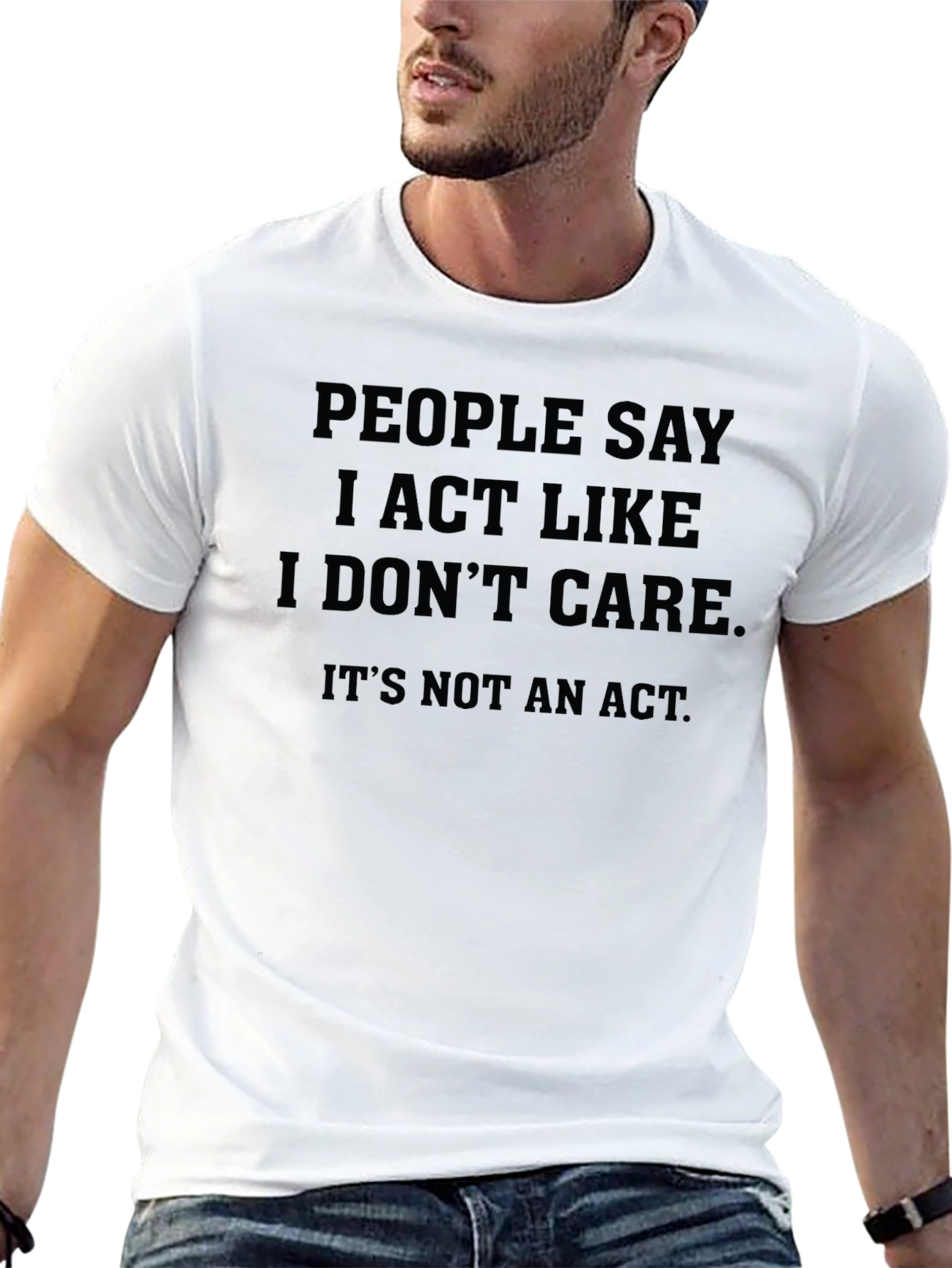 I Dont Care Slogan T-Shirt
