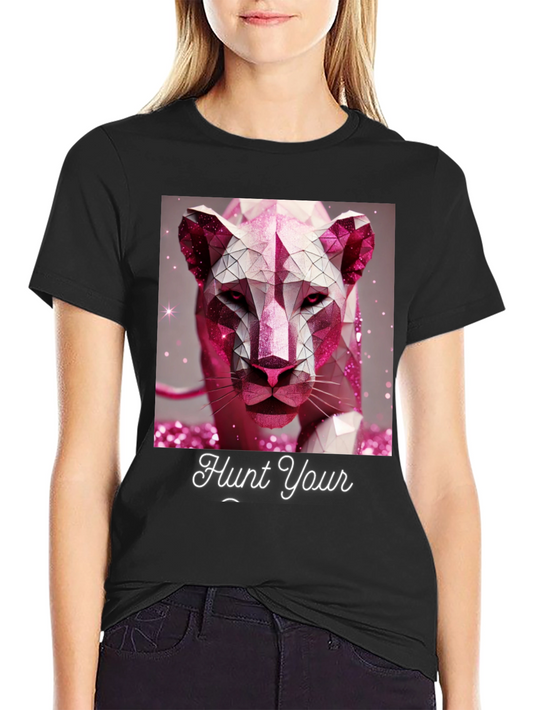 Hunt Your Dreams T-Shirt - Geometric Pink Panther Design
