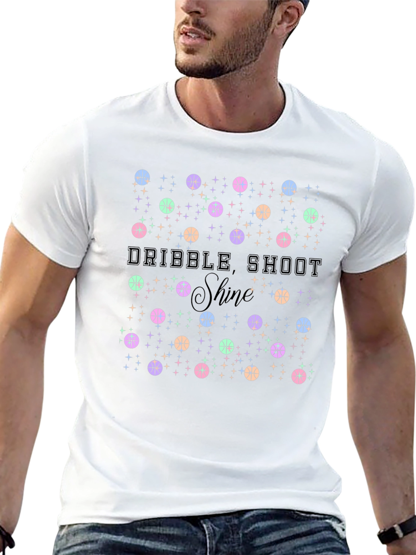 Dribble Shoot Shine Basketball T-Shirt