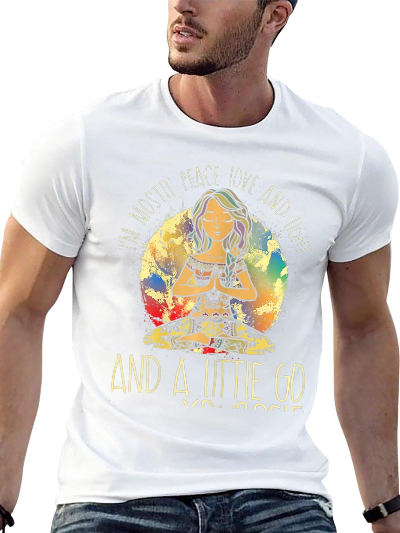 Peace Love Light T-Shirt Yoga Meditation Graphic Tee
