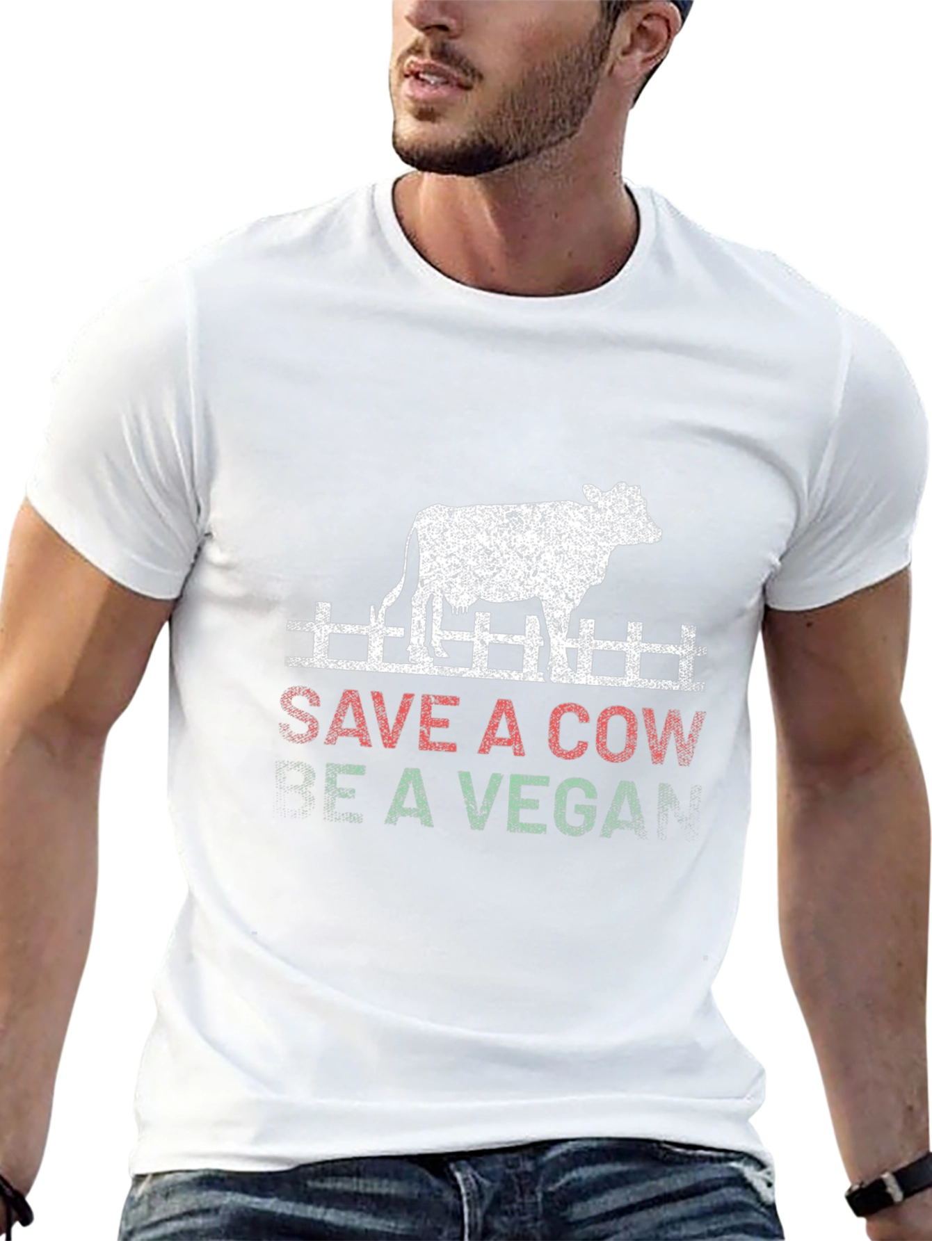 Save a Cow Be Vegan Graphic T-Shirt