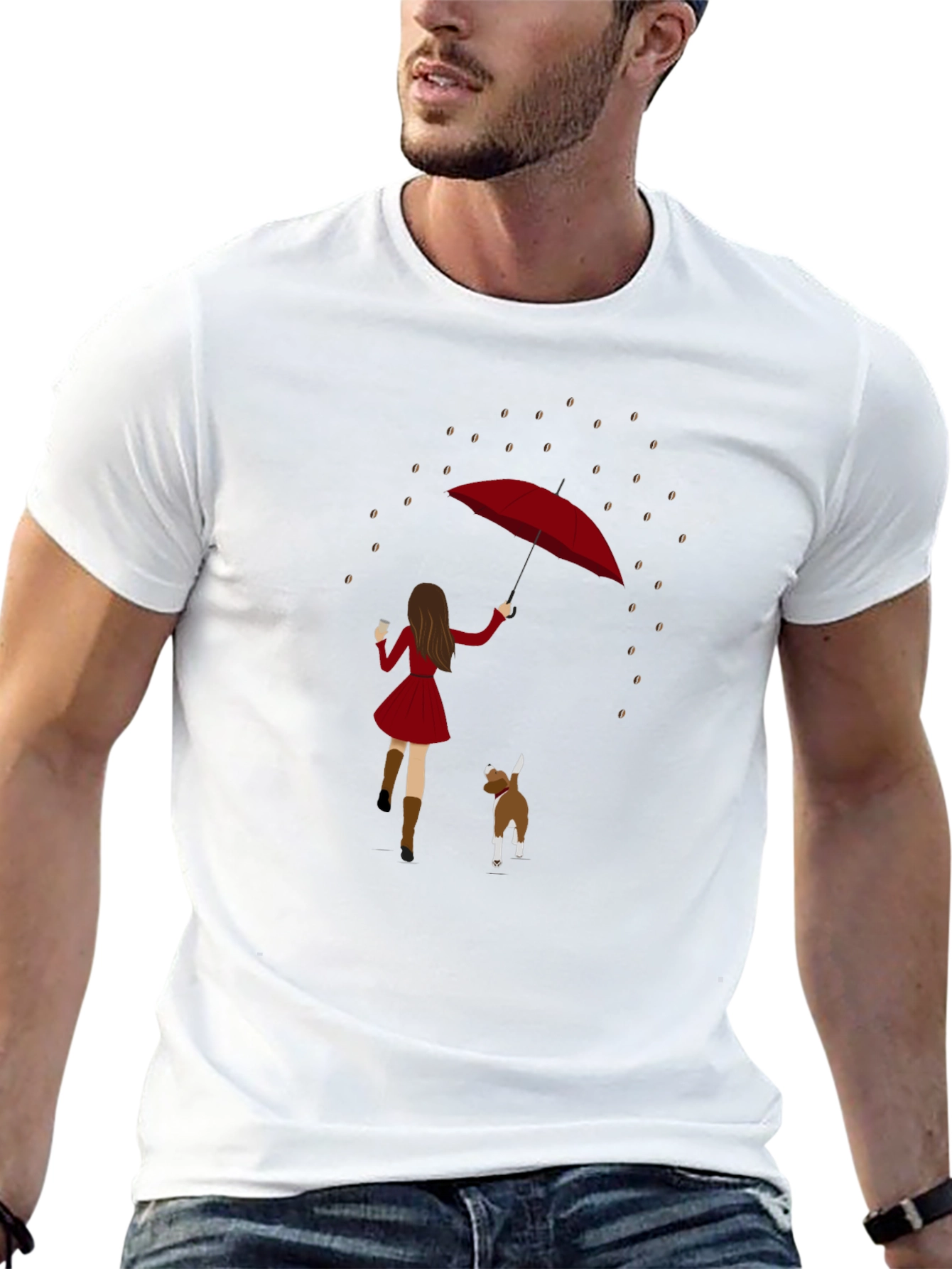 Rainy Day Dog Walk Graphic Tee
