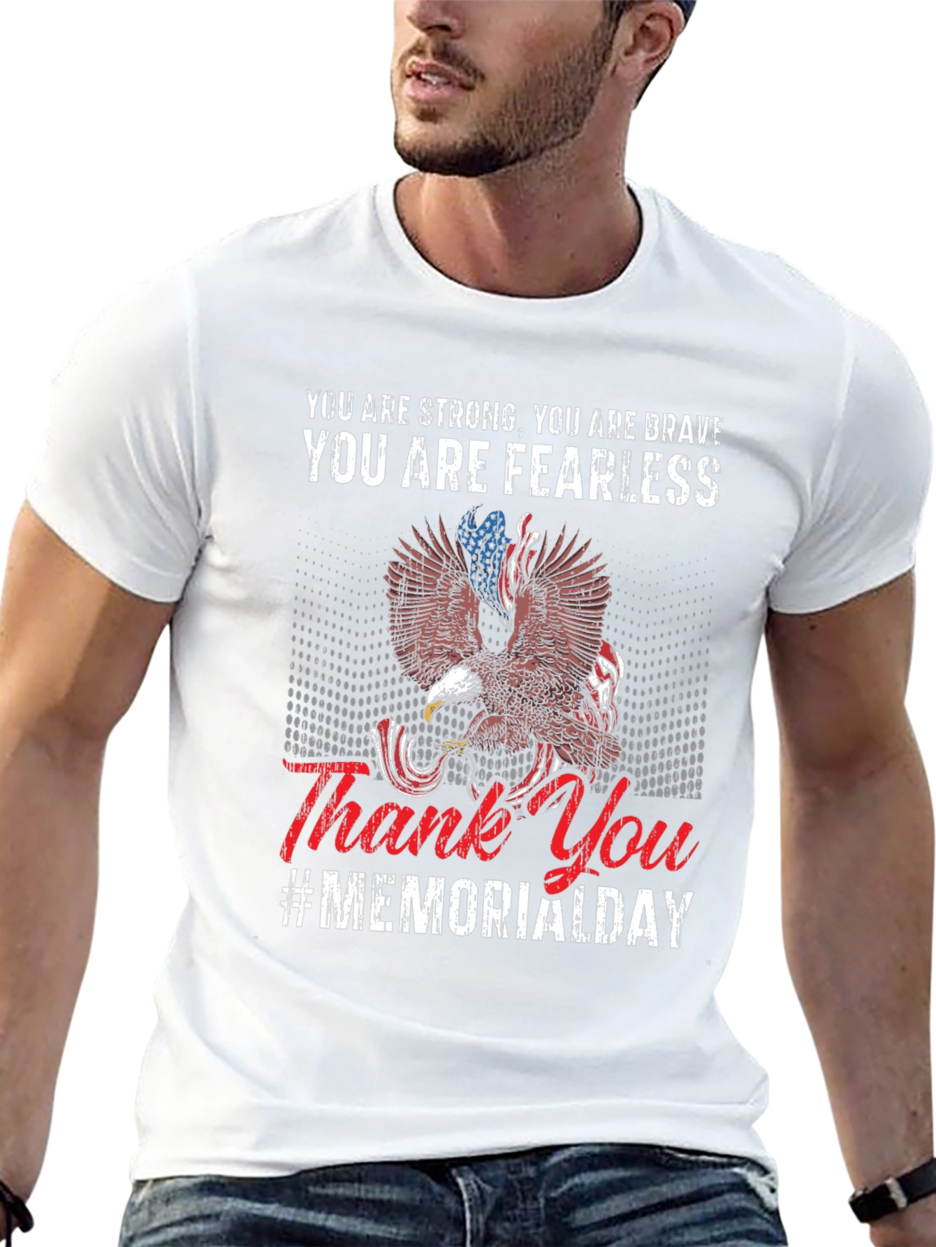 Memorial Day Eagle Graphic T-Shirt