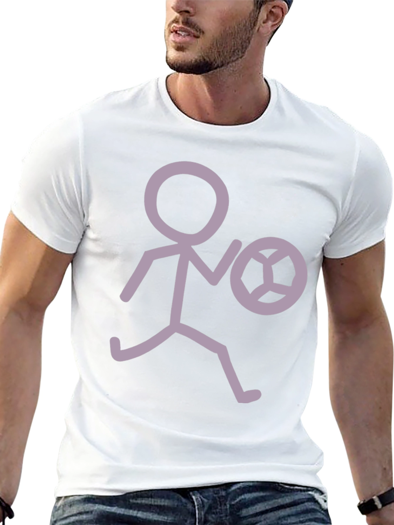 Stick Figure Soccer T-Shirt - Black Tee