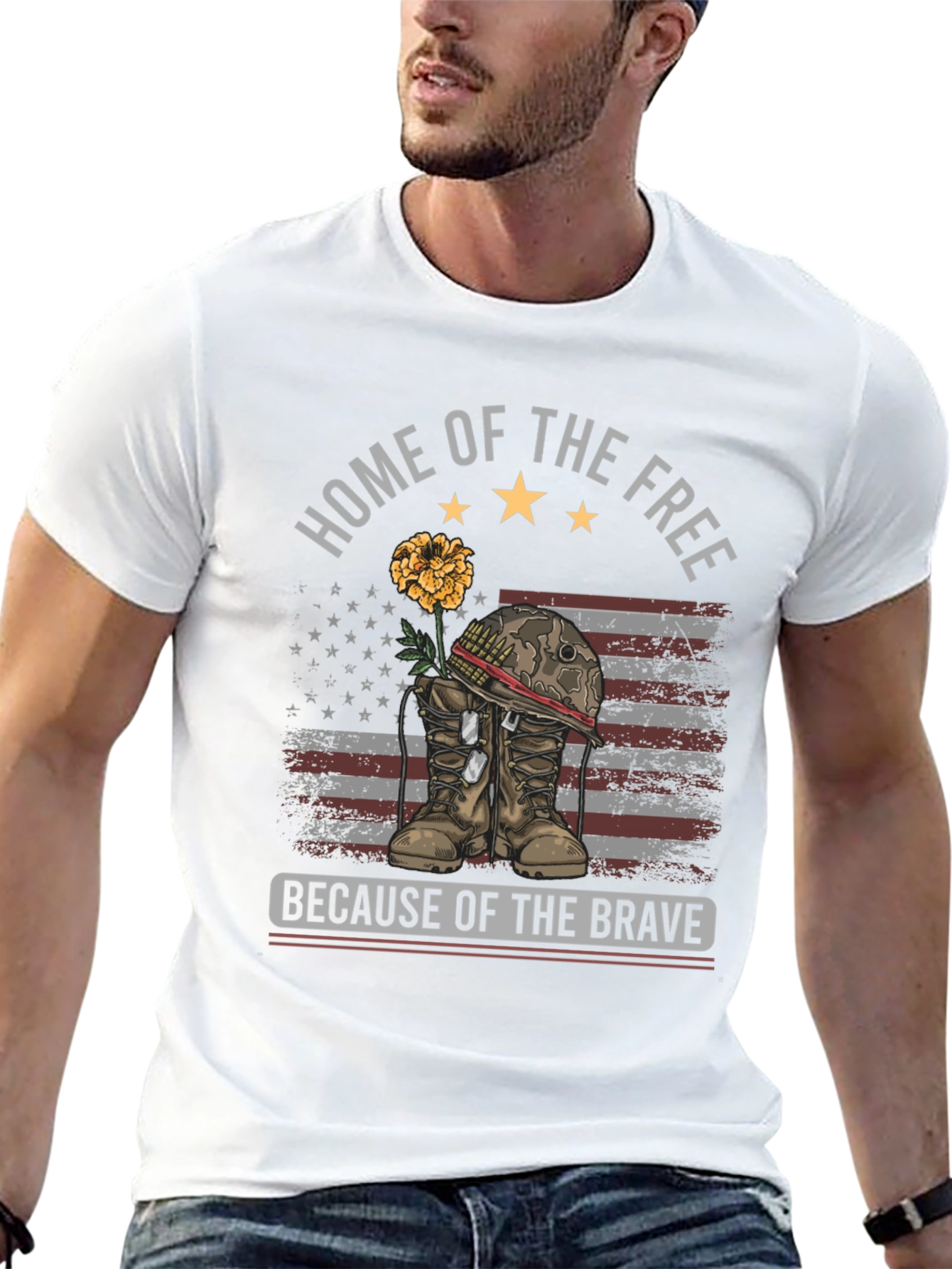 Home of the Free T-Shirt - Patriotic Design