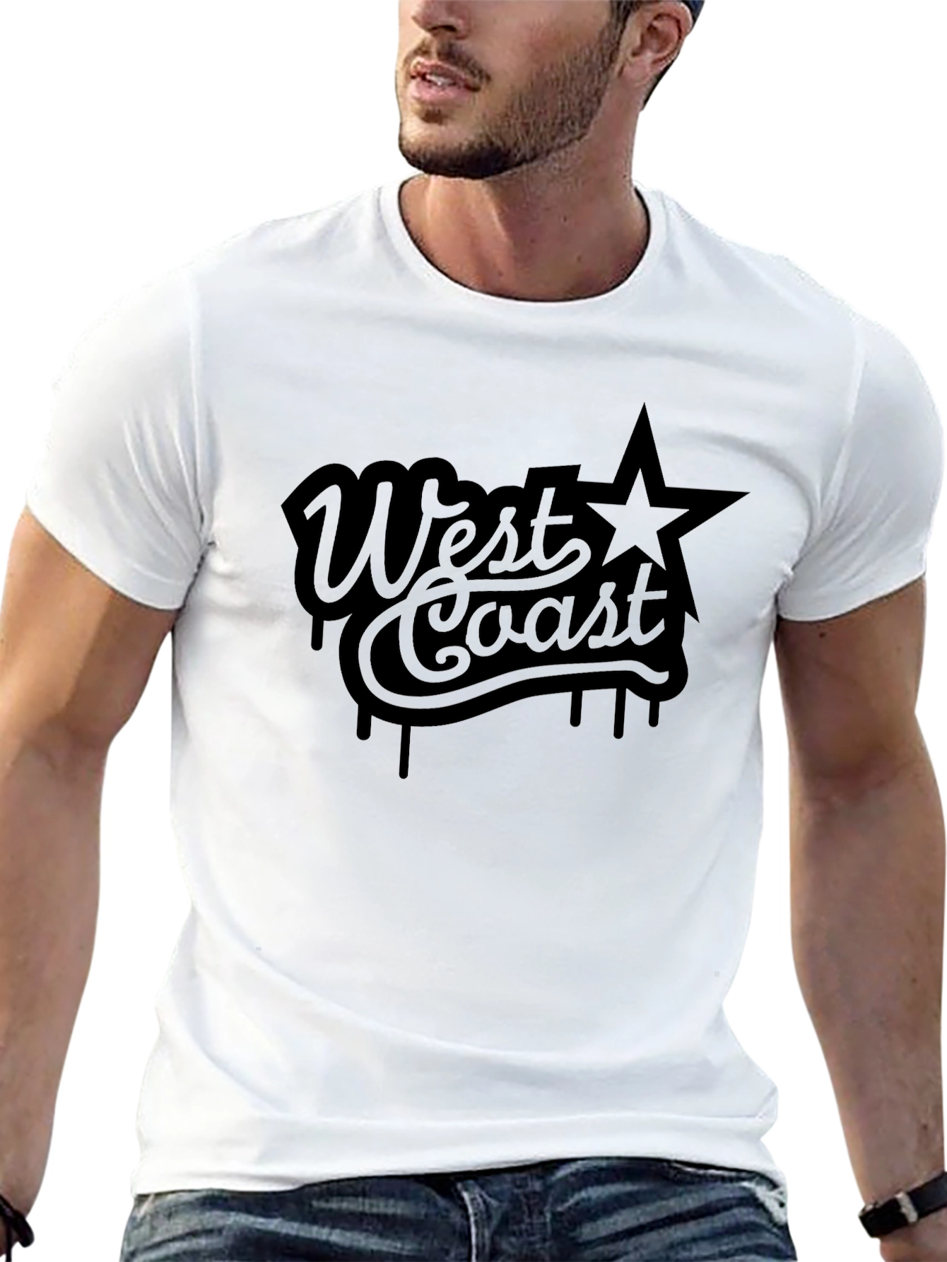 West Coast Star Graphic Tee - Mens Black T-Shirt