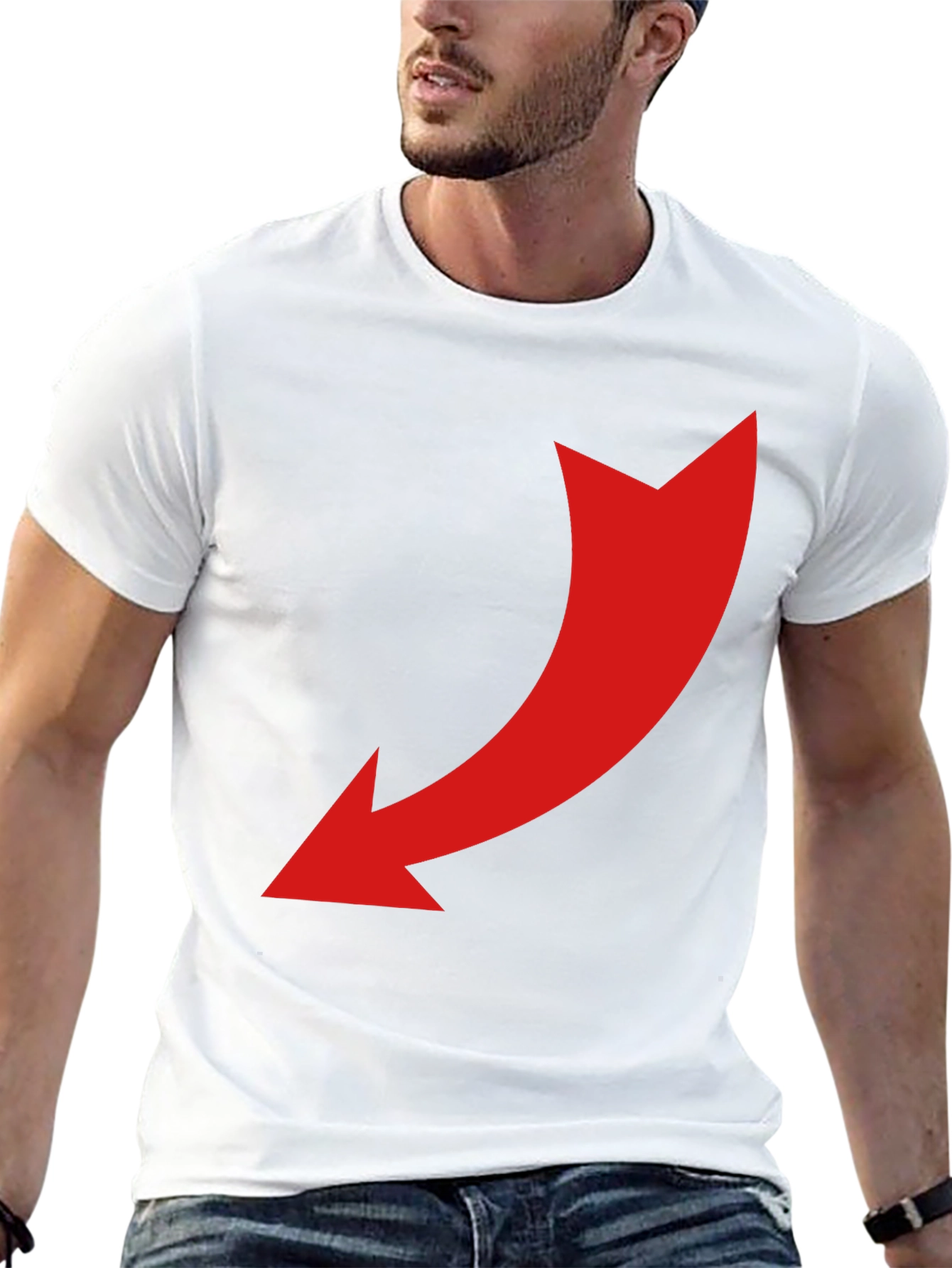 Black T-Shirt with Red Arrow Design