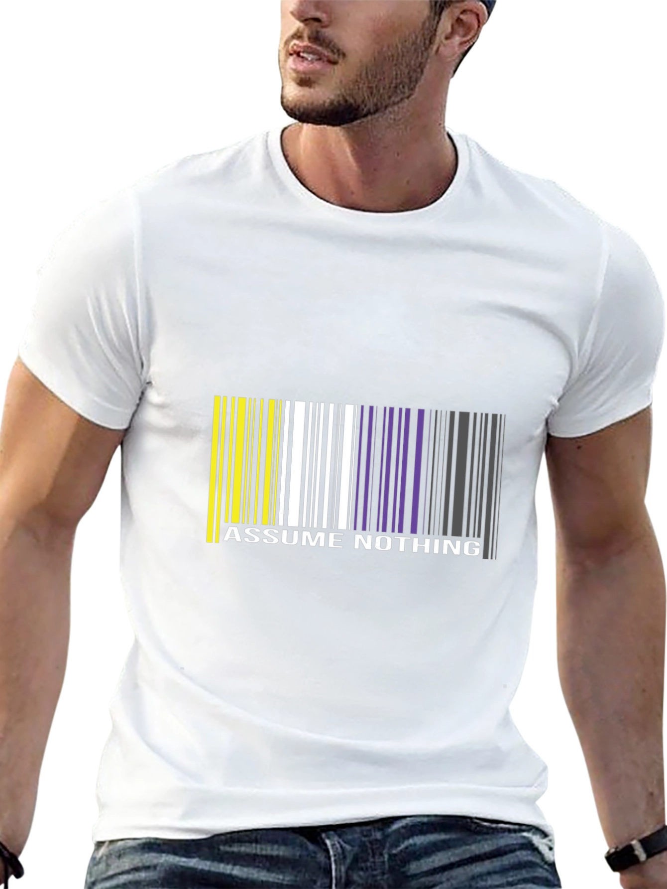 Assume Nothing Barcode T-Shirt - Unique Graphic Tee