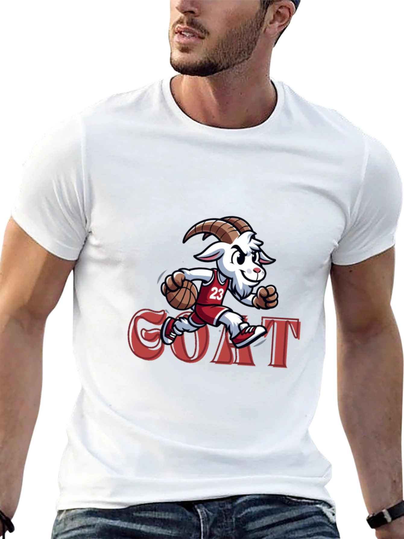 Goat Basketball Black T-Shirt