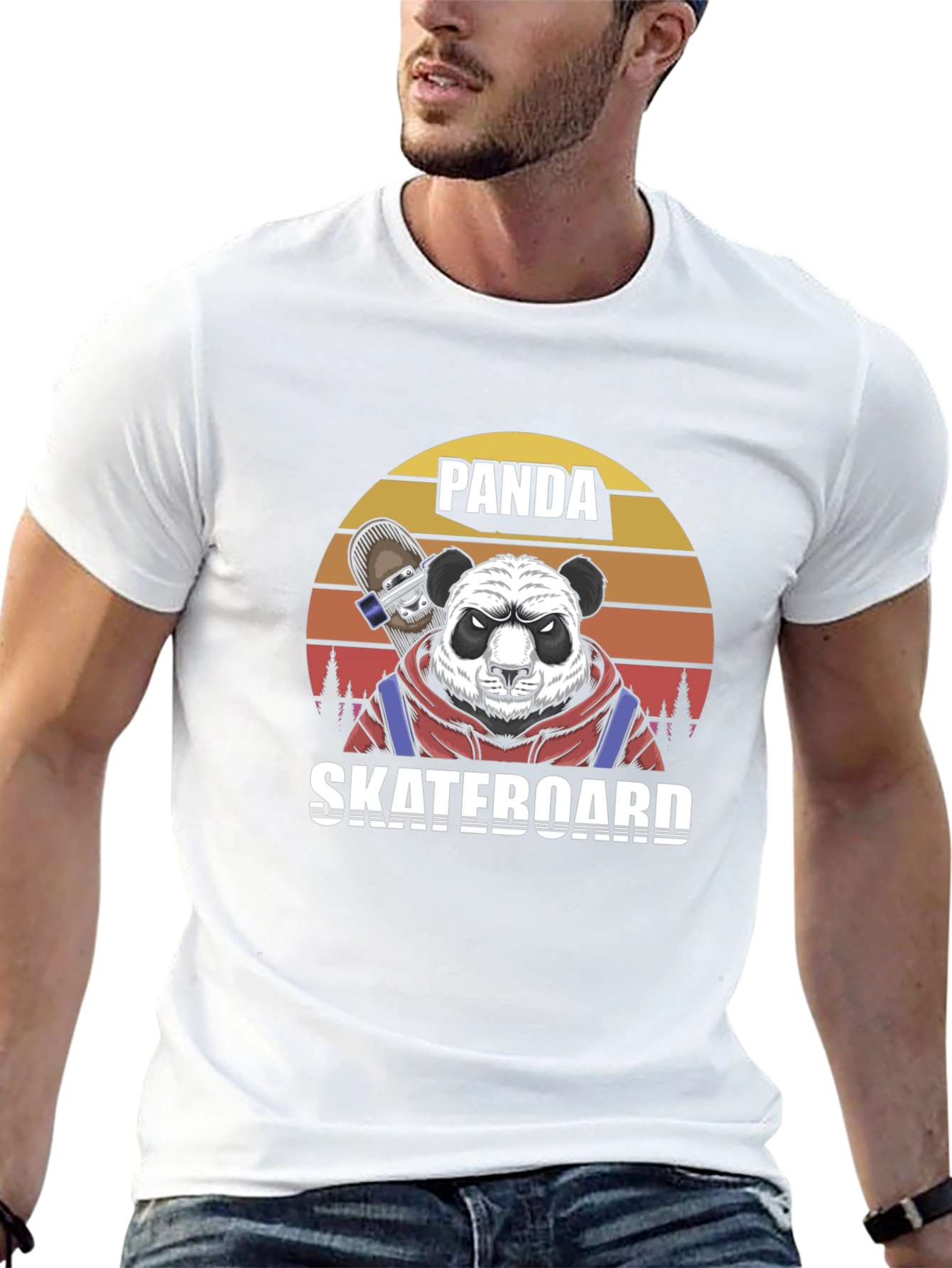 Panda Skateboard T-Shirt - Cool Graphic Tee