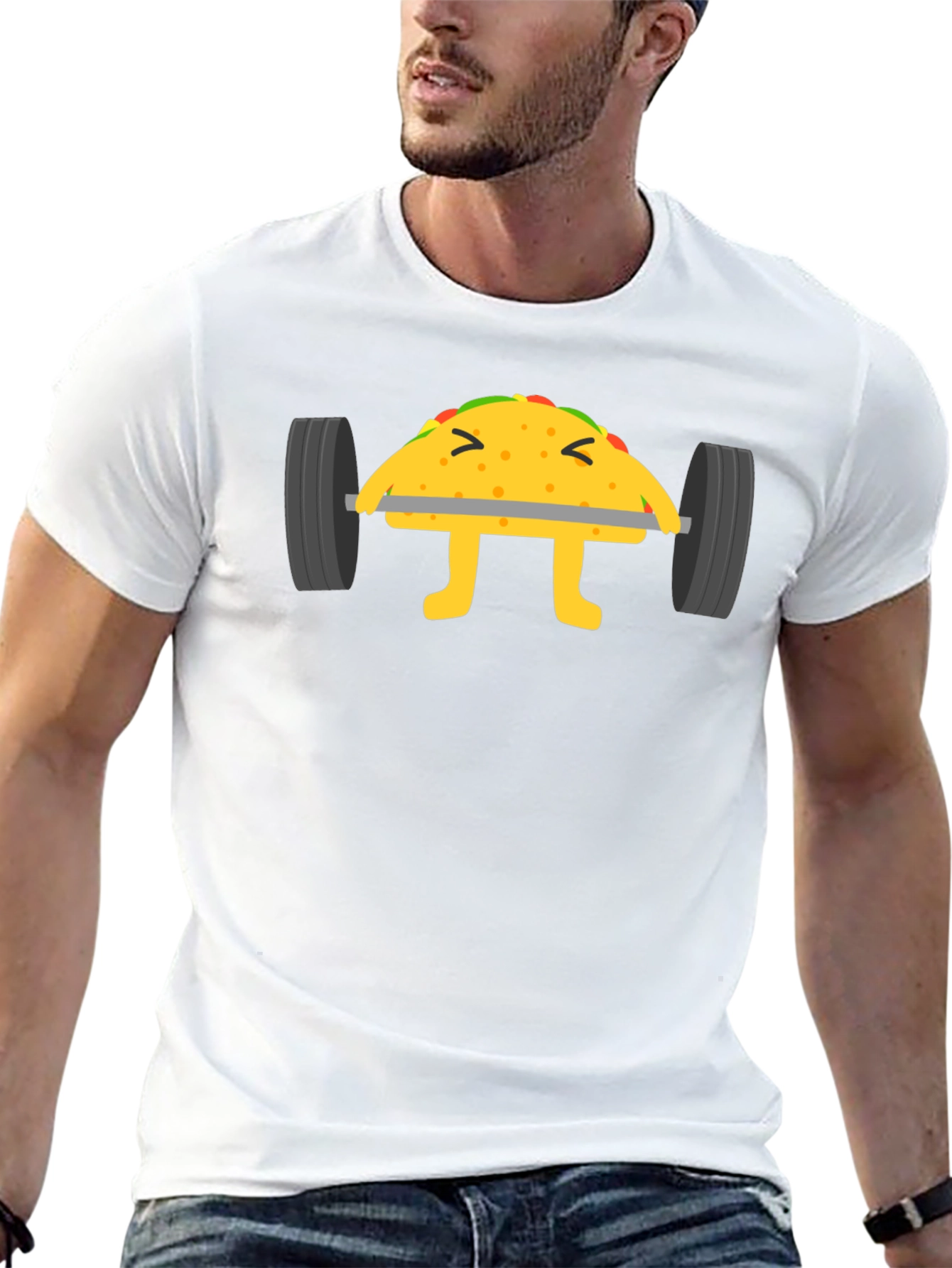 Funny Taco Lifting Weights Black T-Shirt