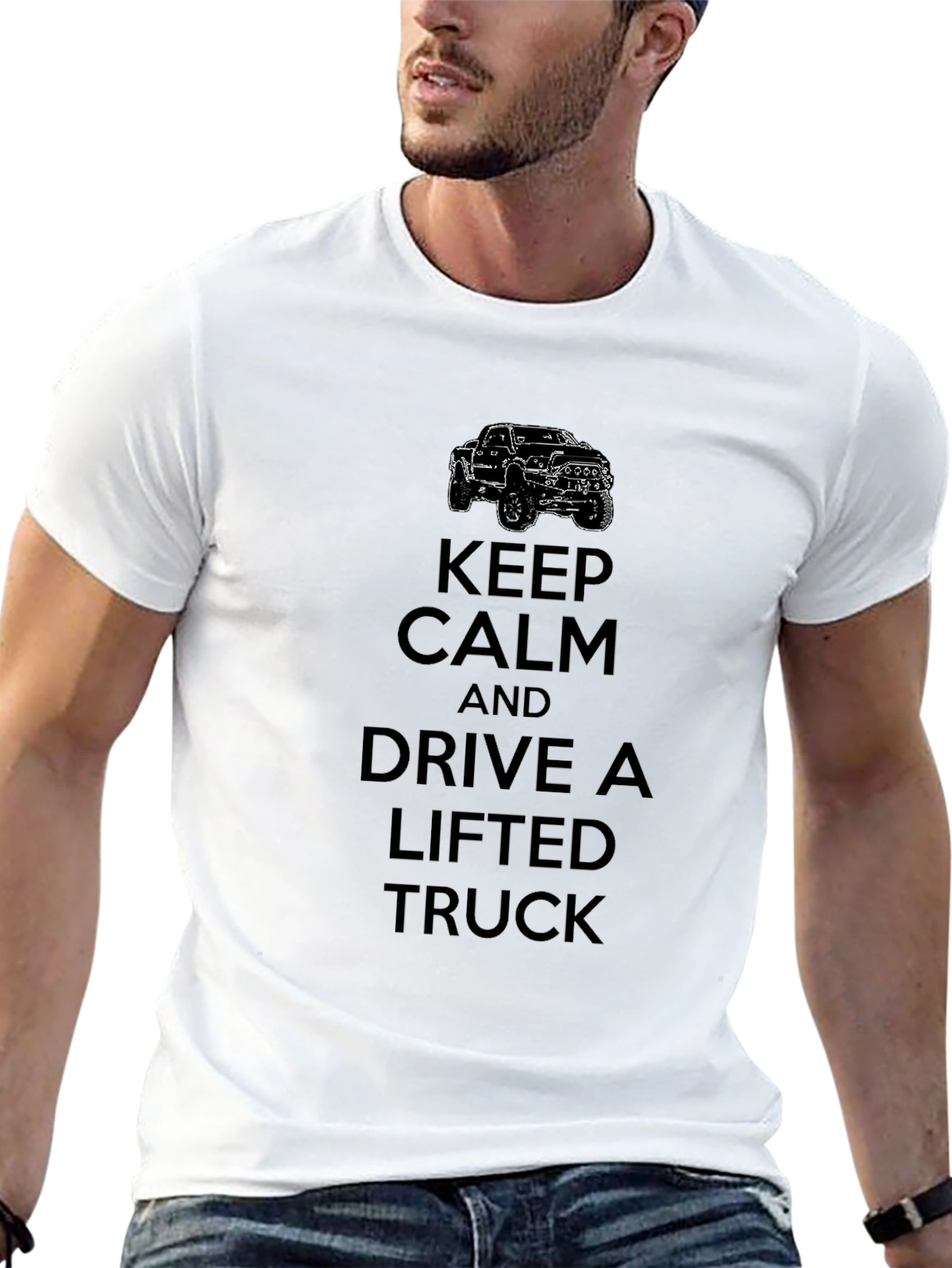 Keep Calm Drive Lifted Truck Graphic Tee