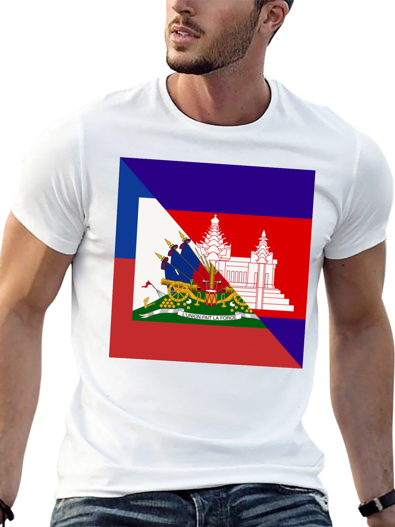Haiti Flag T-Shirt Black Tee