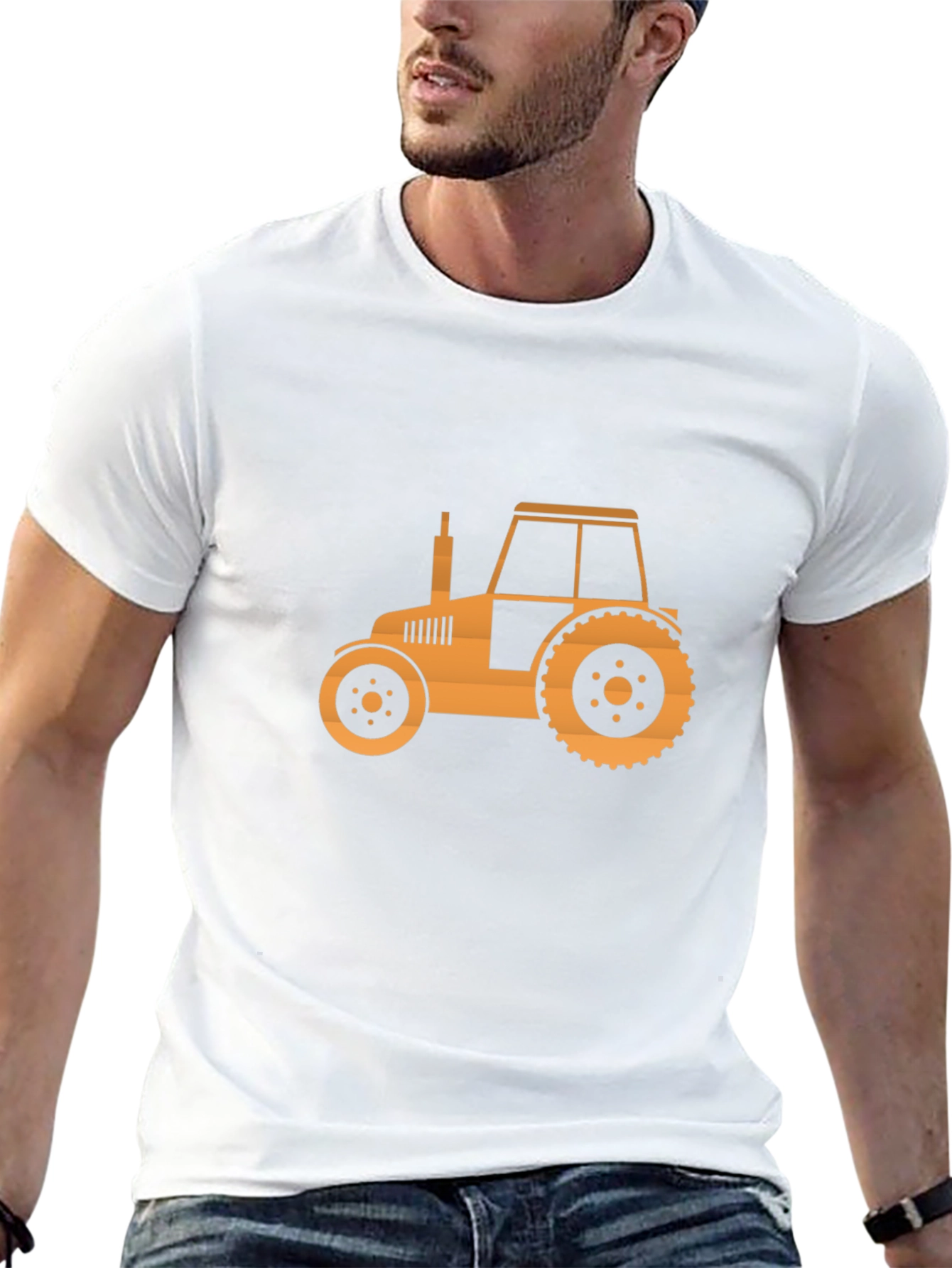 Tractor Graphic Tee - Mens Black Cotton T-Shirt