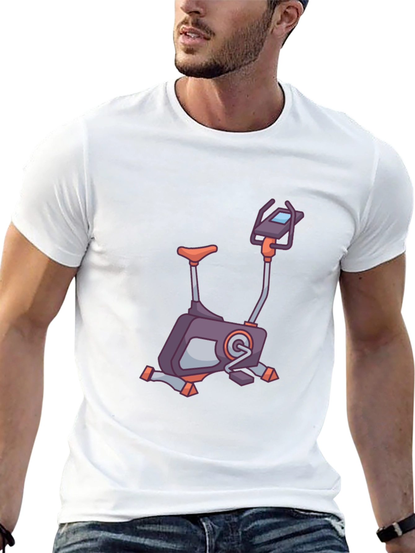 Exercise Bike Graphic Tee - Fitness Enthusiast Shirt