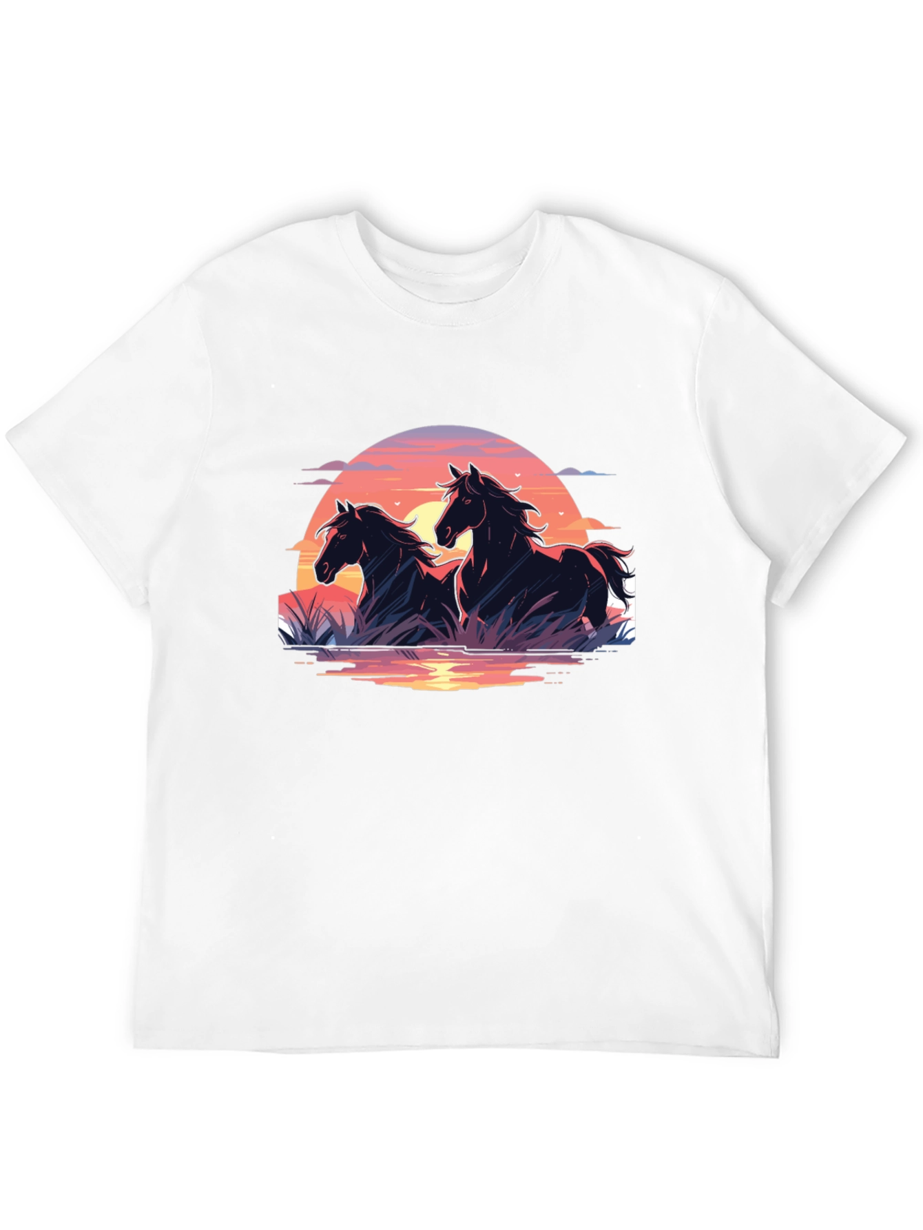 Black Horse Sunset Graphic Tee