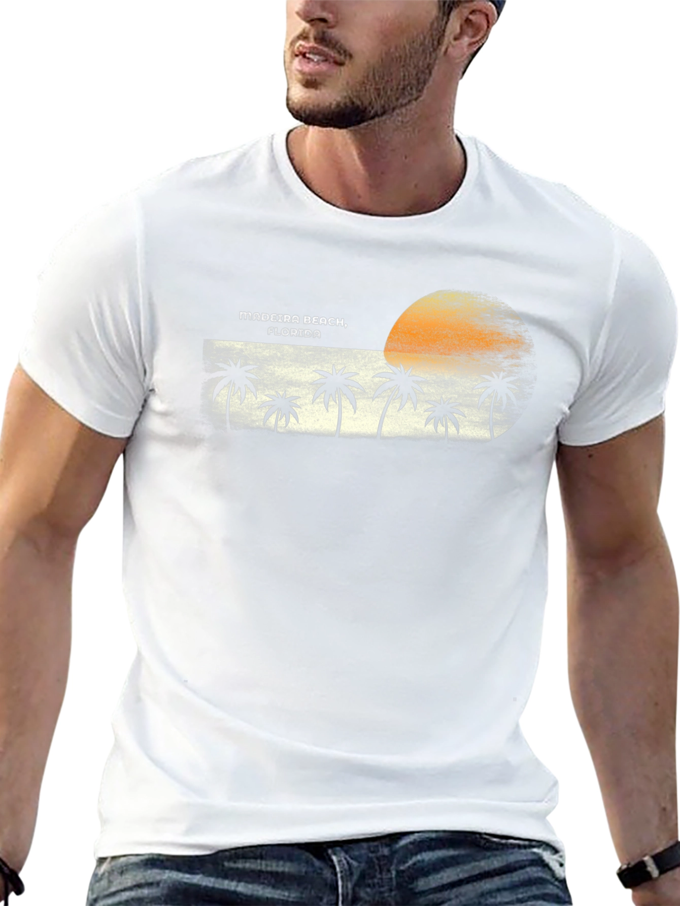 Madeira Beach Florida Palm Tree Sunset Graphic T-Shirt