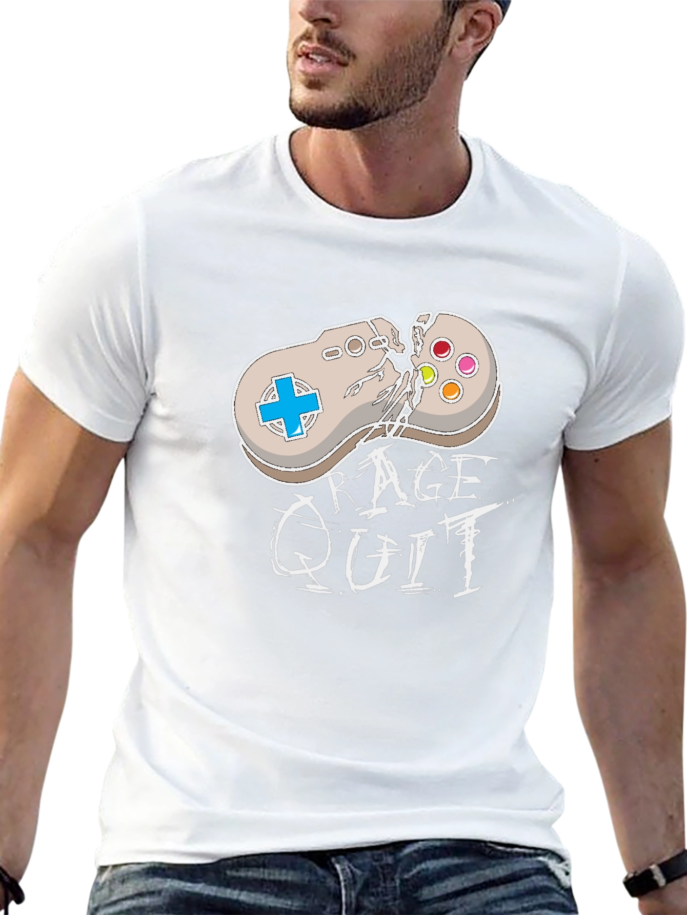 Rage Quit T-Shirt - Broken Controller Gamer Tee