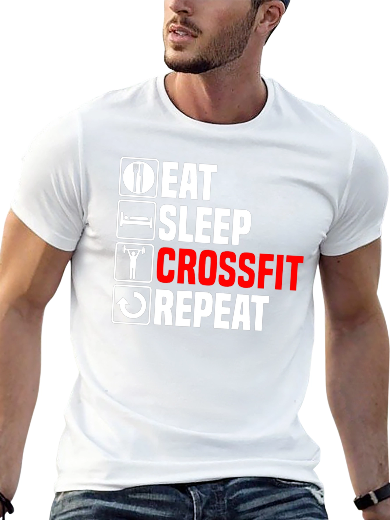 Eat Sleep Crossfit Repeat Black T-Shirt