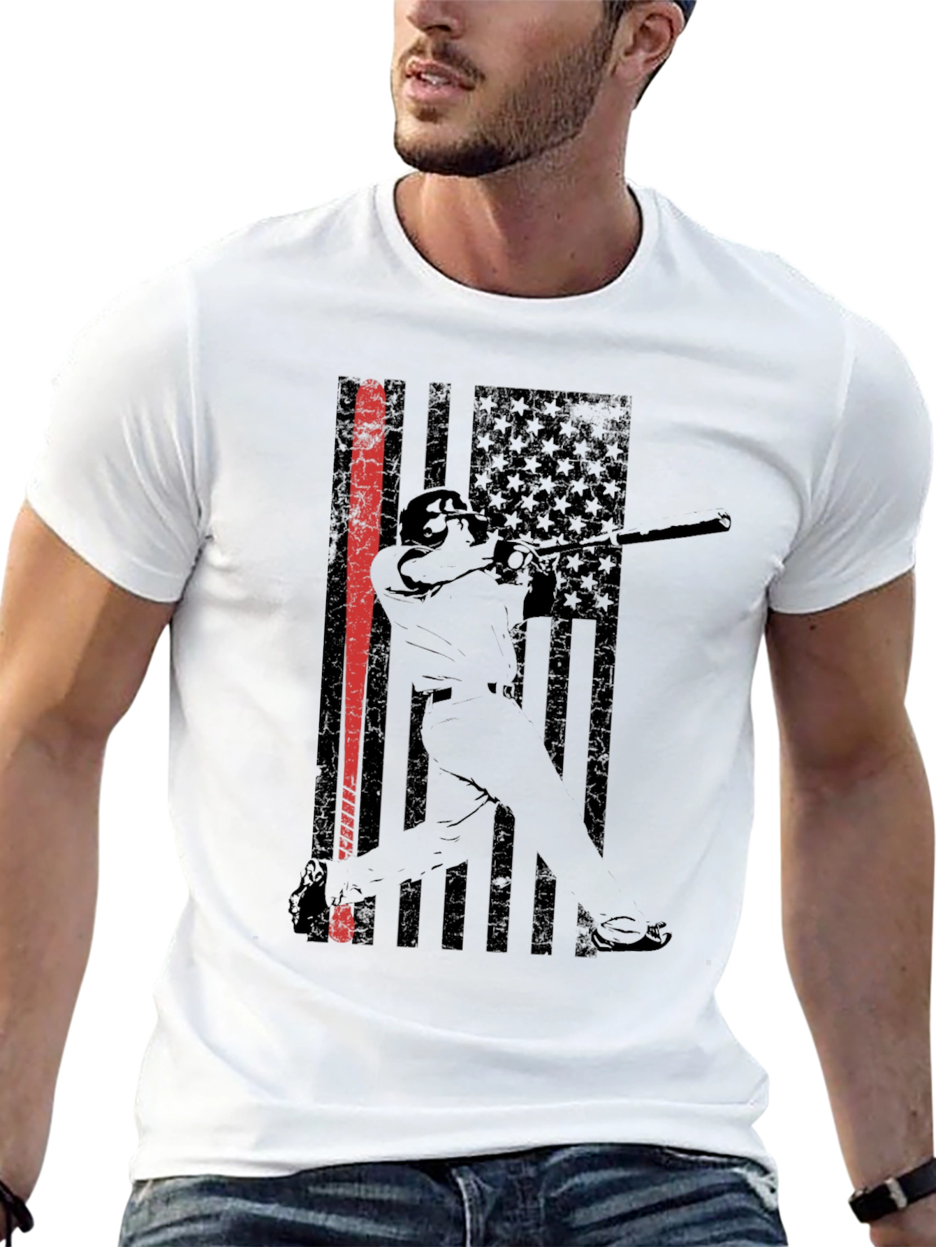 Baseball USA Flag Graphic Tee