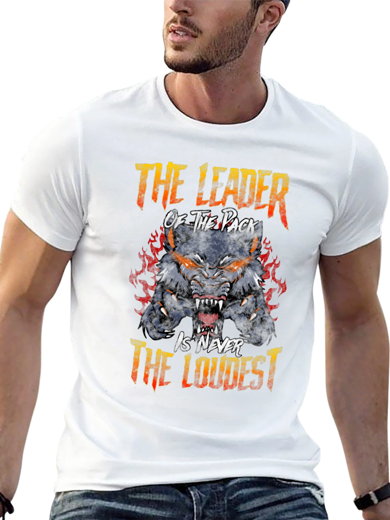 Leader of the Pack Wolf Graphic Tee - Black