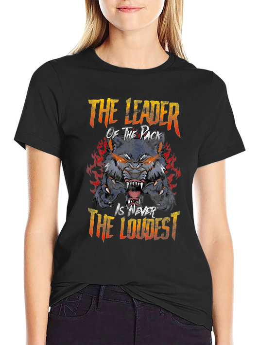 Leader of the Pack Wolf Graphic Tee - Black