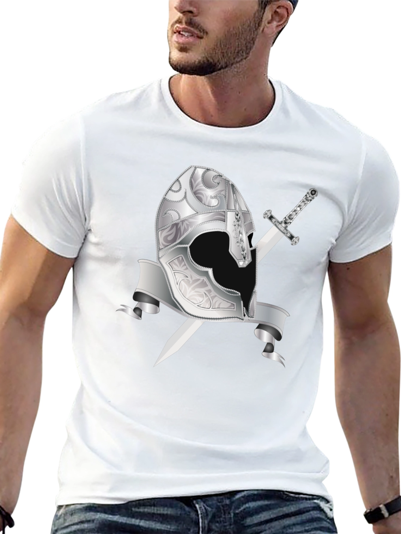 Knights Helmet & Sword Graphic Tee