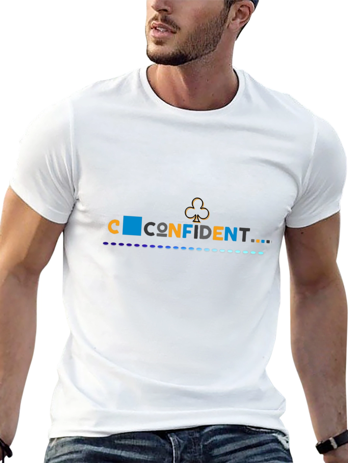 Confident Graphic Print Black T-Shirt