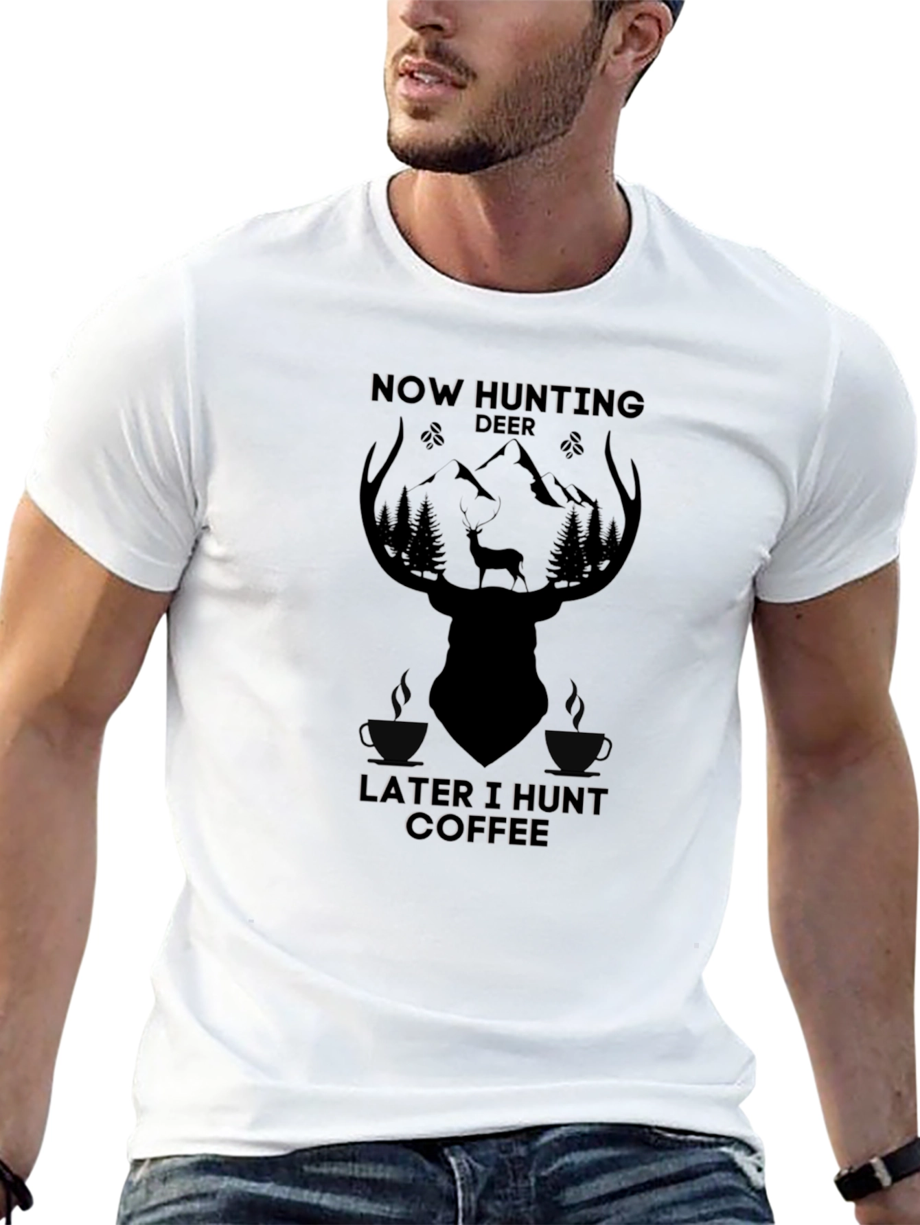 Hunting Deer & Coffee T-Shirt