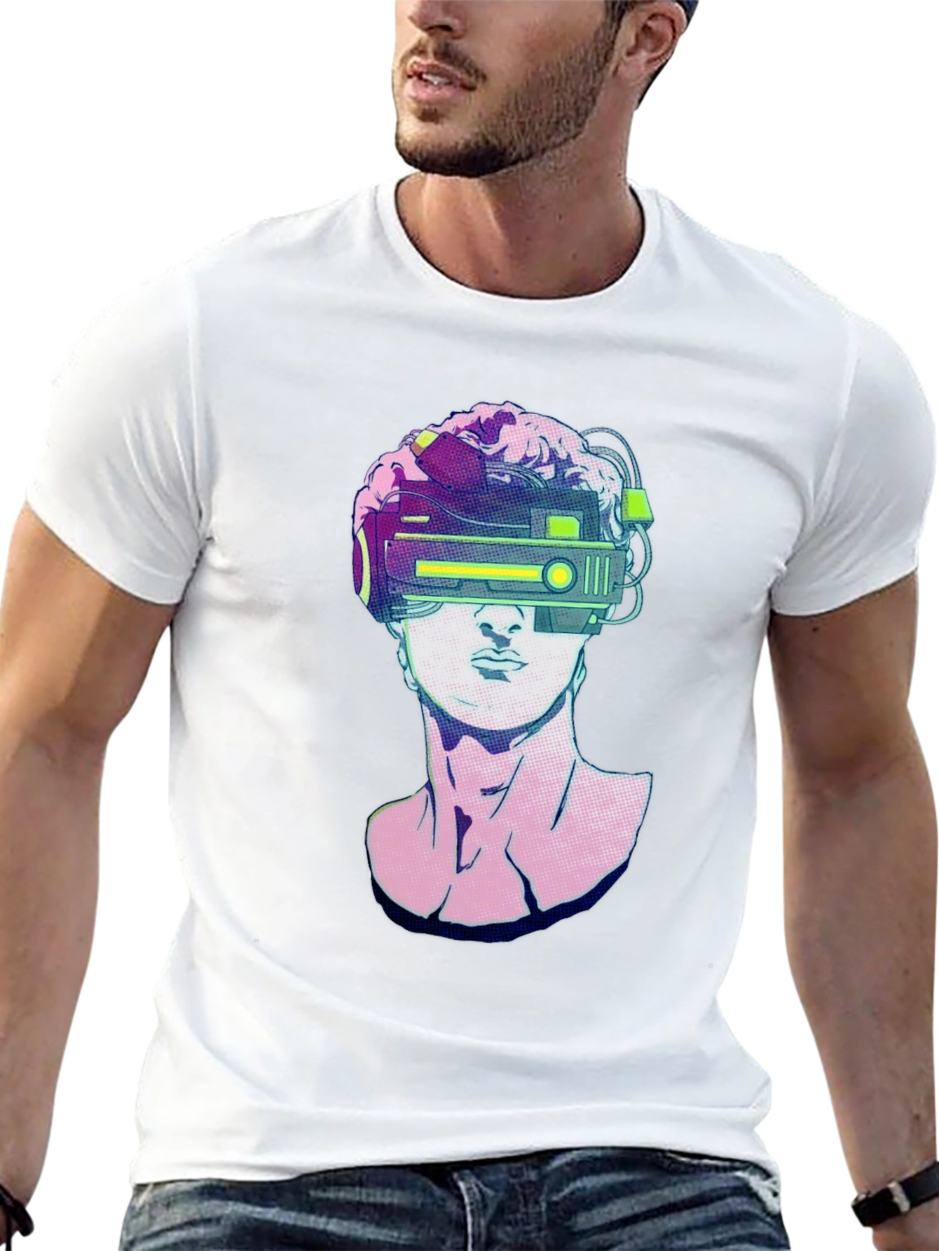 Modern David T-Shirt: Statue with VR Headset