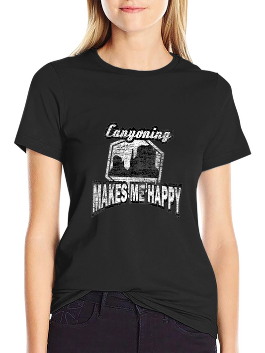 Canyoning Makes Me Happy Black T-Shirt
