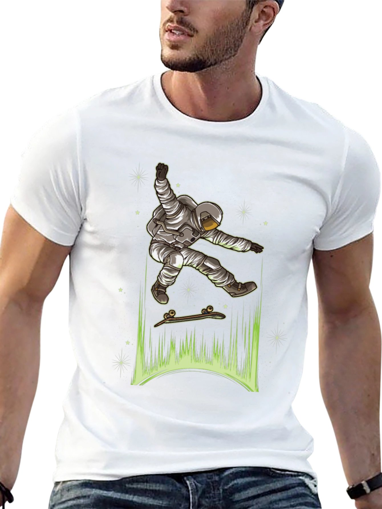 Astronaut Skateboarder Graphic Tee