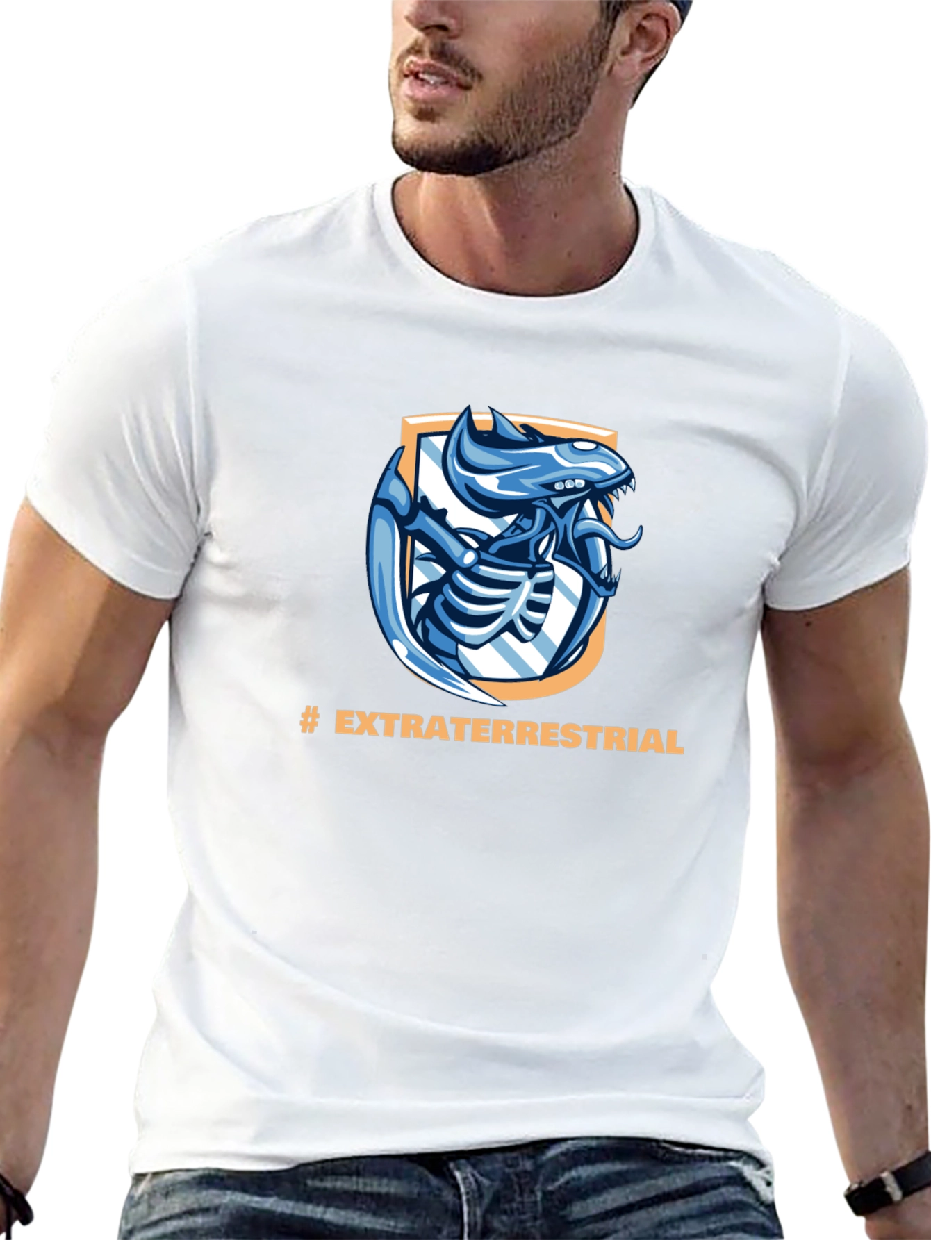 Extraterrestrial Alien Graphic Black T-Shirt
