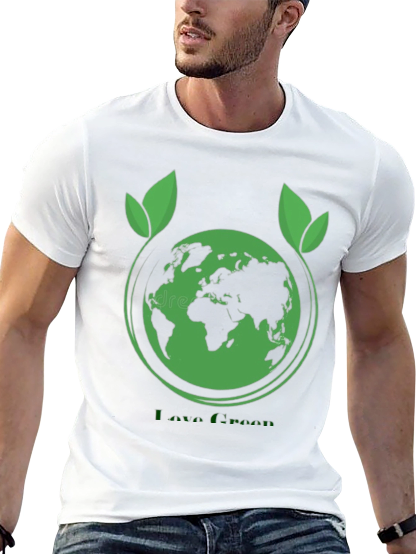 Eco-Friendly Love Green Black T-Shirt