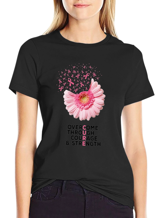 Breast Cancer Awareness T-Shirt: Overcome with Courage