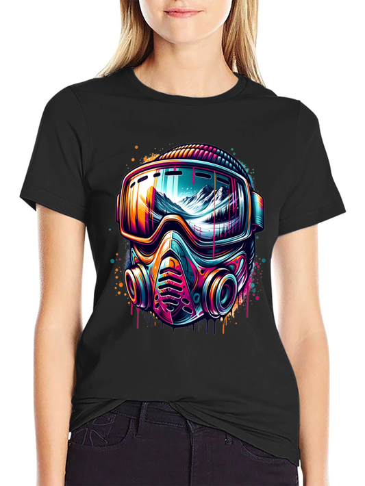 Neon Ski Mask Graphic Tee - Unique Design