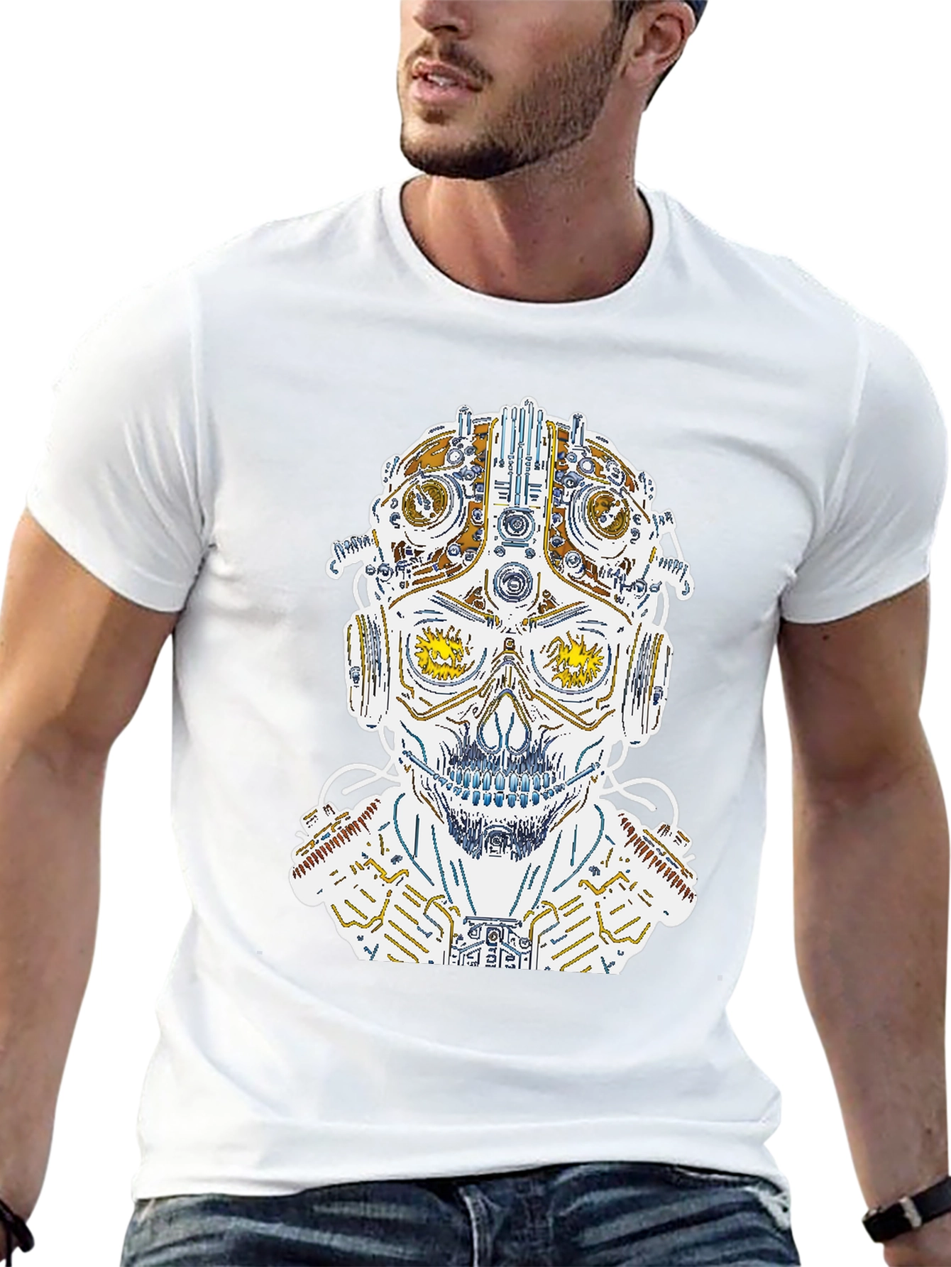 Steampunk Skull Graphic Tee - Unique Design