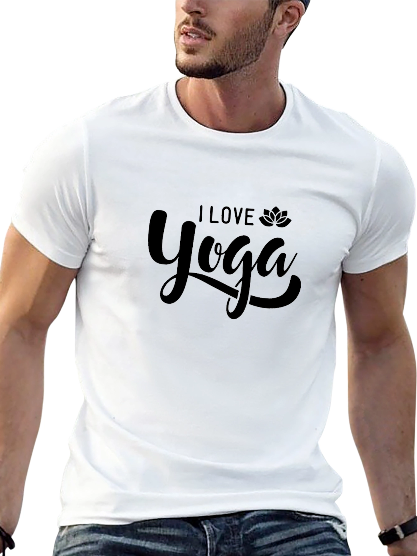 I Love Yoga Graphic Black T-Shirt