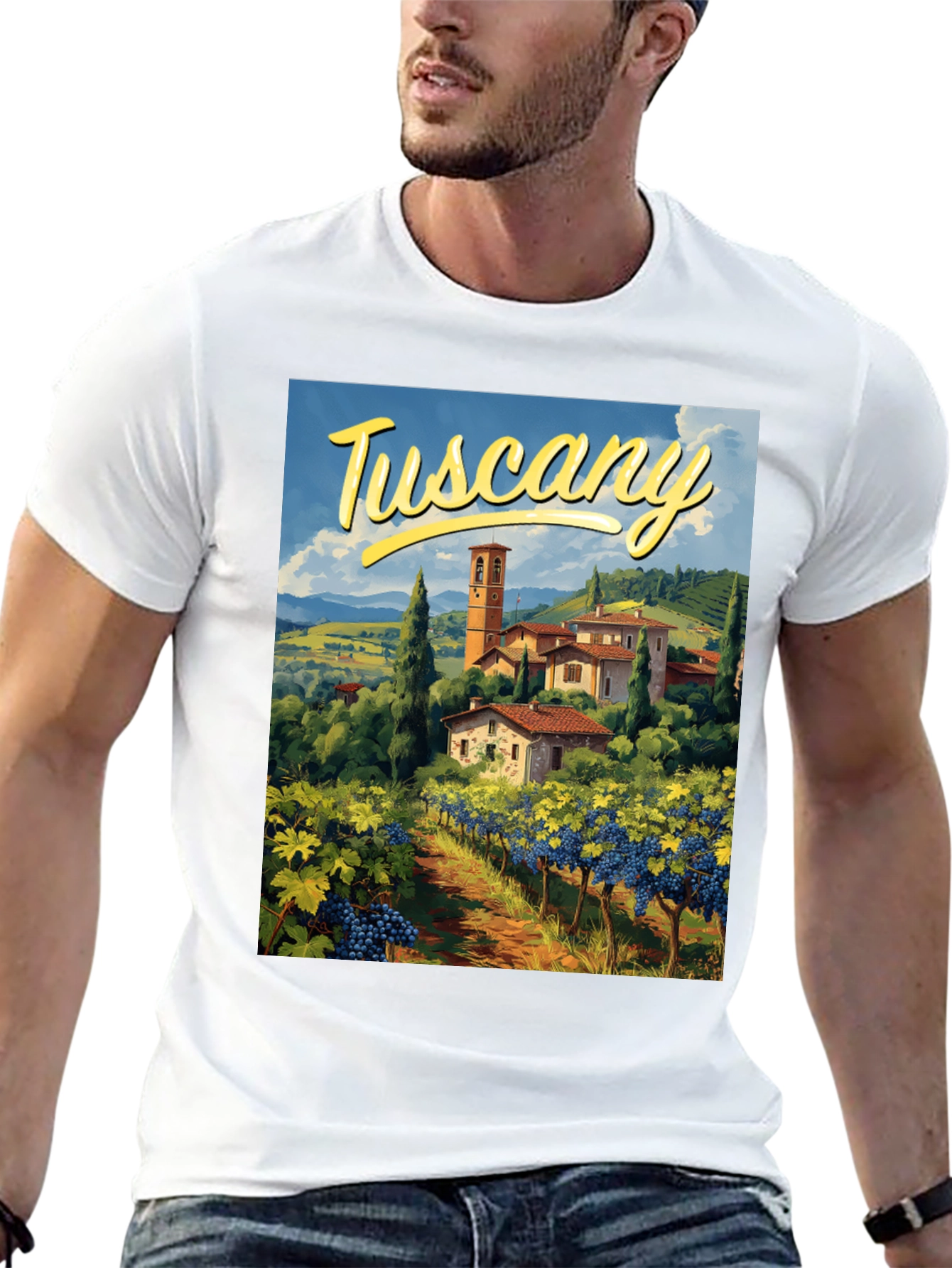 Tuscany Vineyard Graphic Tee - Italian Holiday Souvenir Shirt