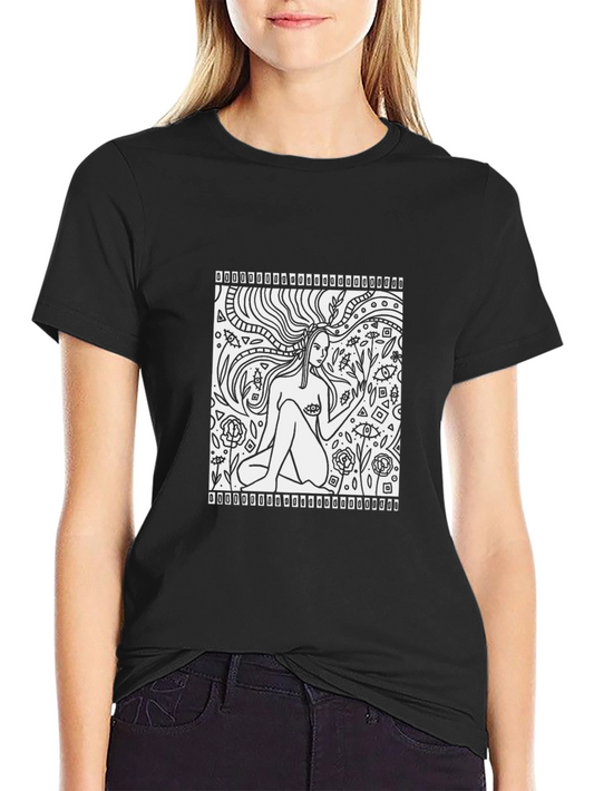 Artistic Woman Black T-Shirt