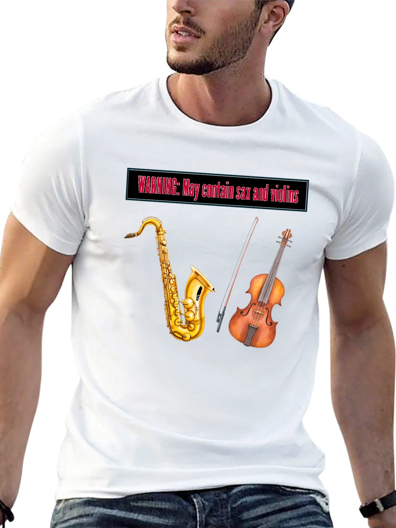 Warning May Contain Sax and Violins T-Shirt