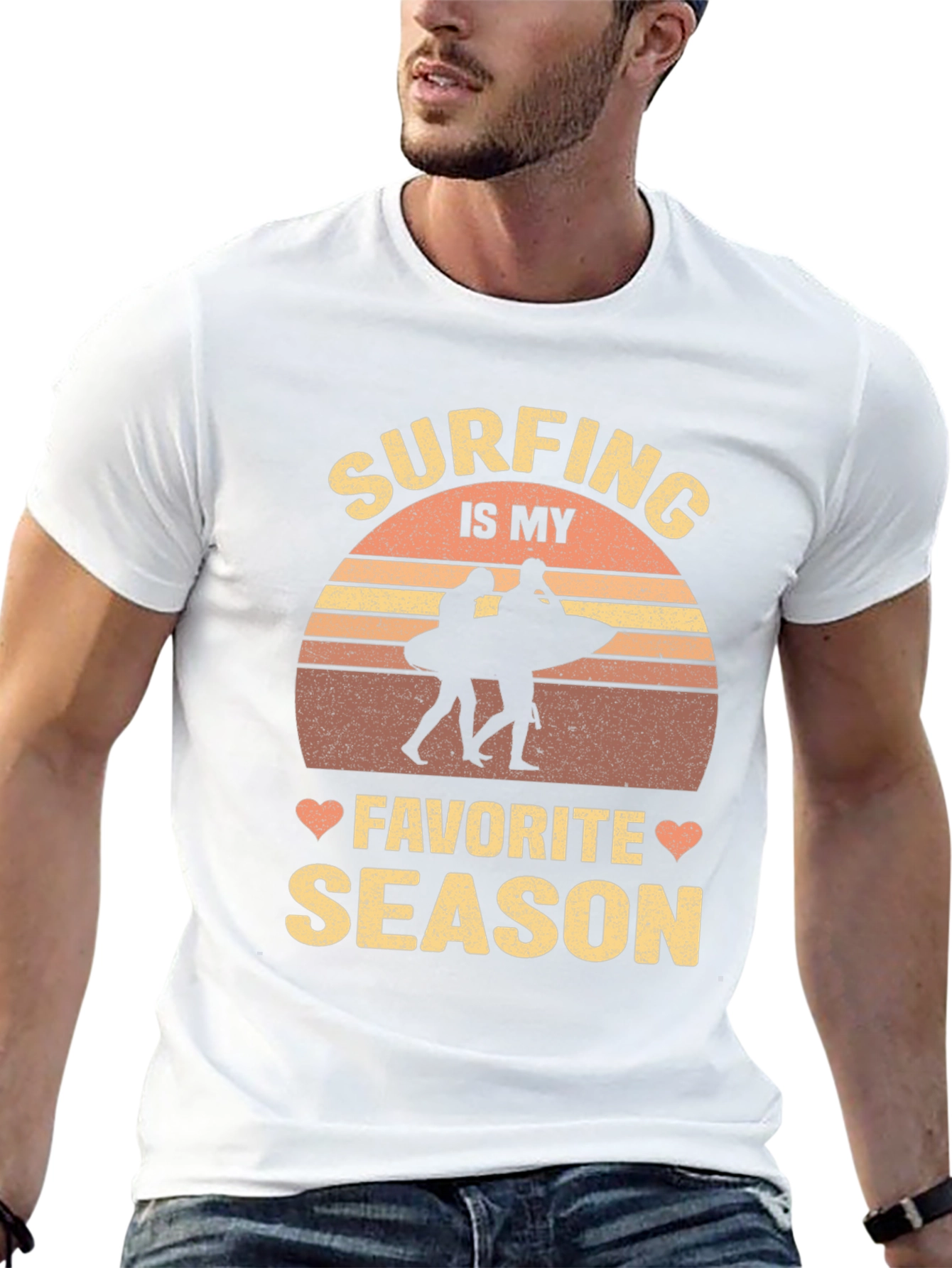 Surfing Is My Favorite Season Black Tee