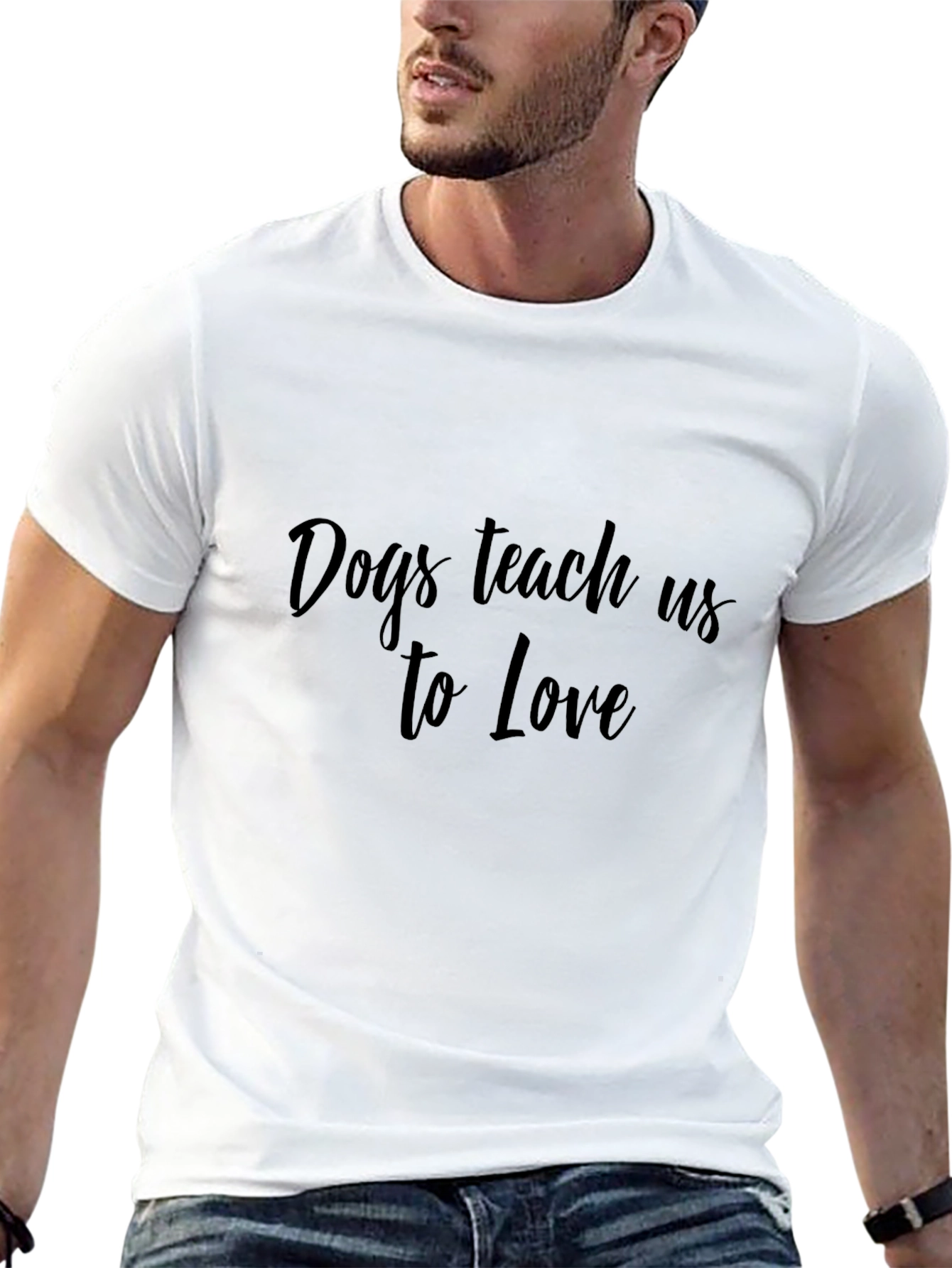 Dogs Teach Us to Love Black T-Shirt