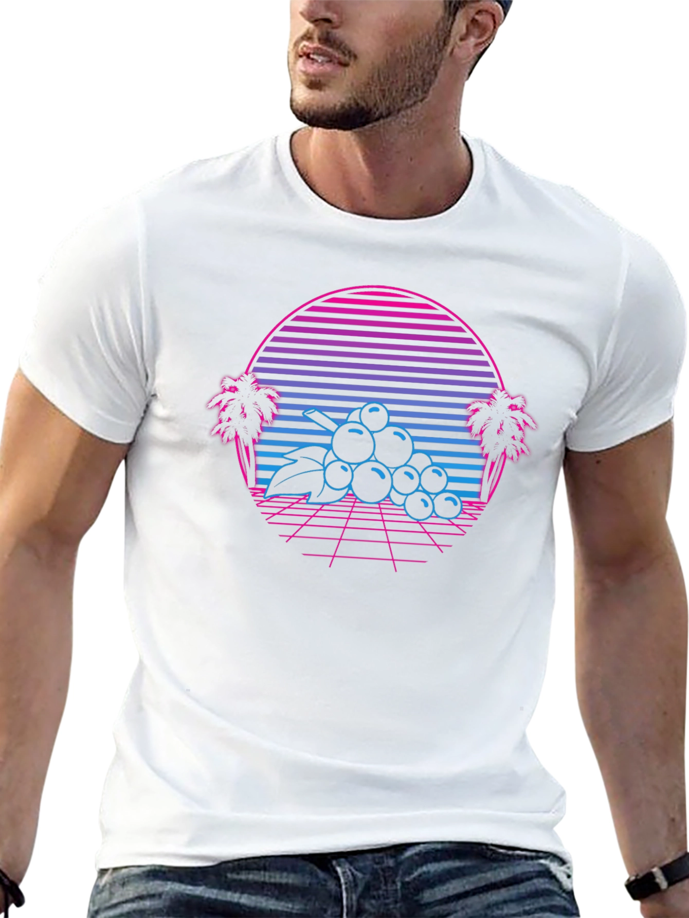 Retro Wave Grapes T-Shirt - 80s Style Graphic Tee