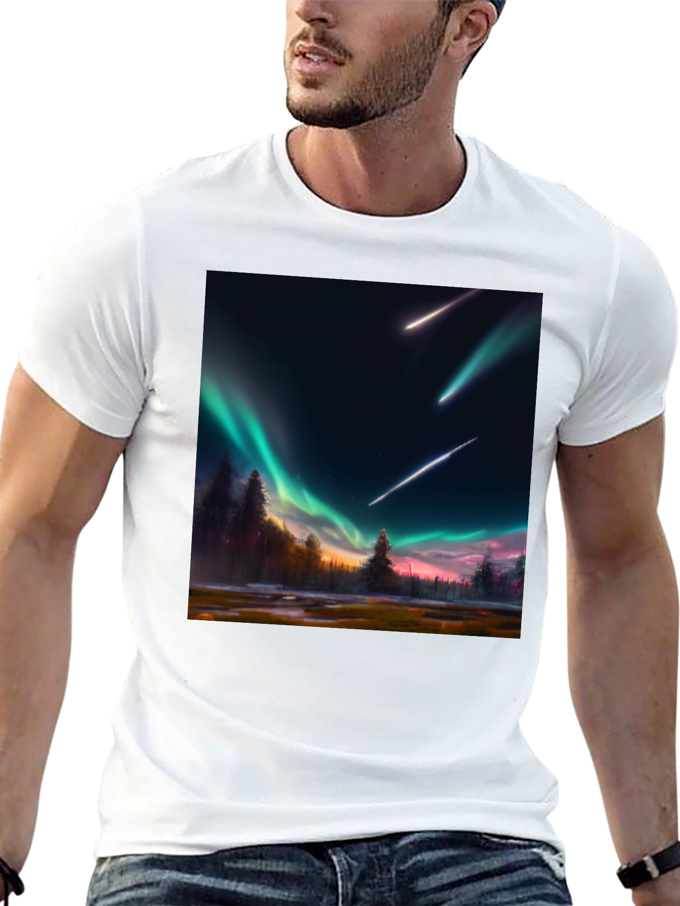Aurora Meteor Shower Graphic Tee