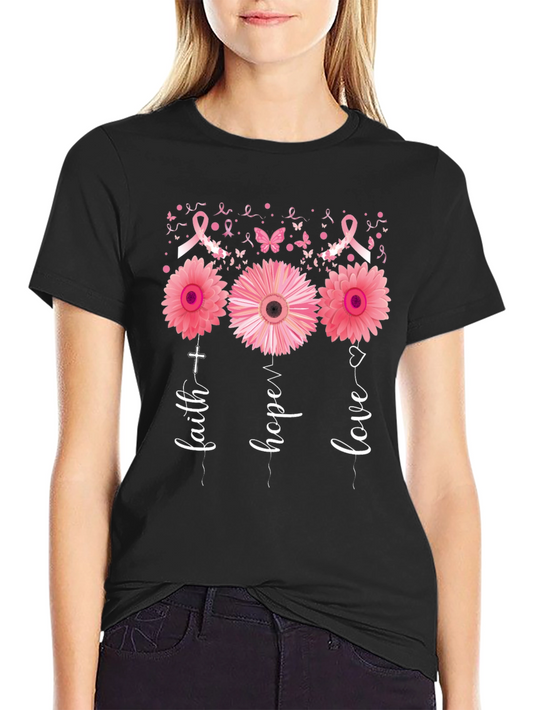 Faith Hope Love Breast Cancer Awareness T-Shirt