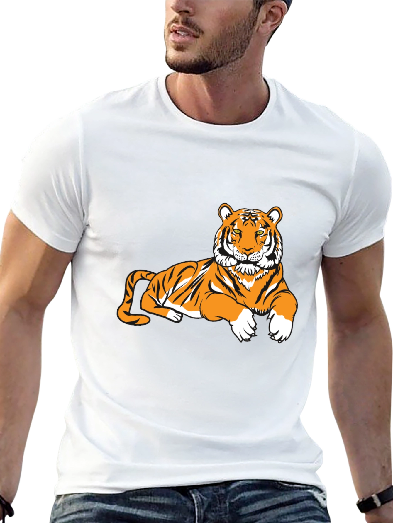 Tiger Graphic Tee - Black Short Sleeve T-Shirt