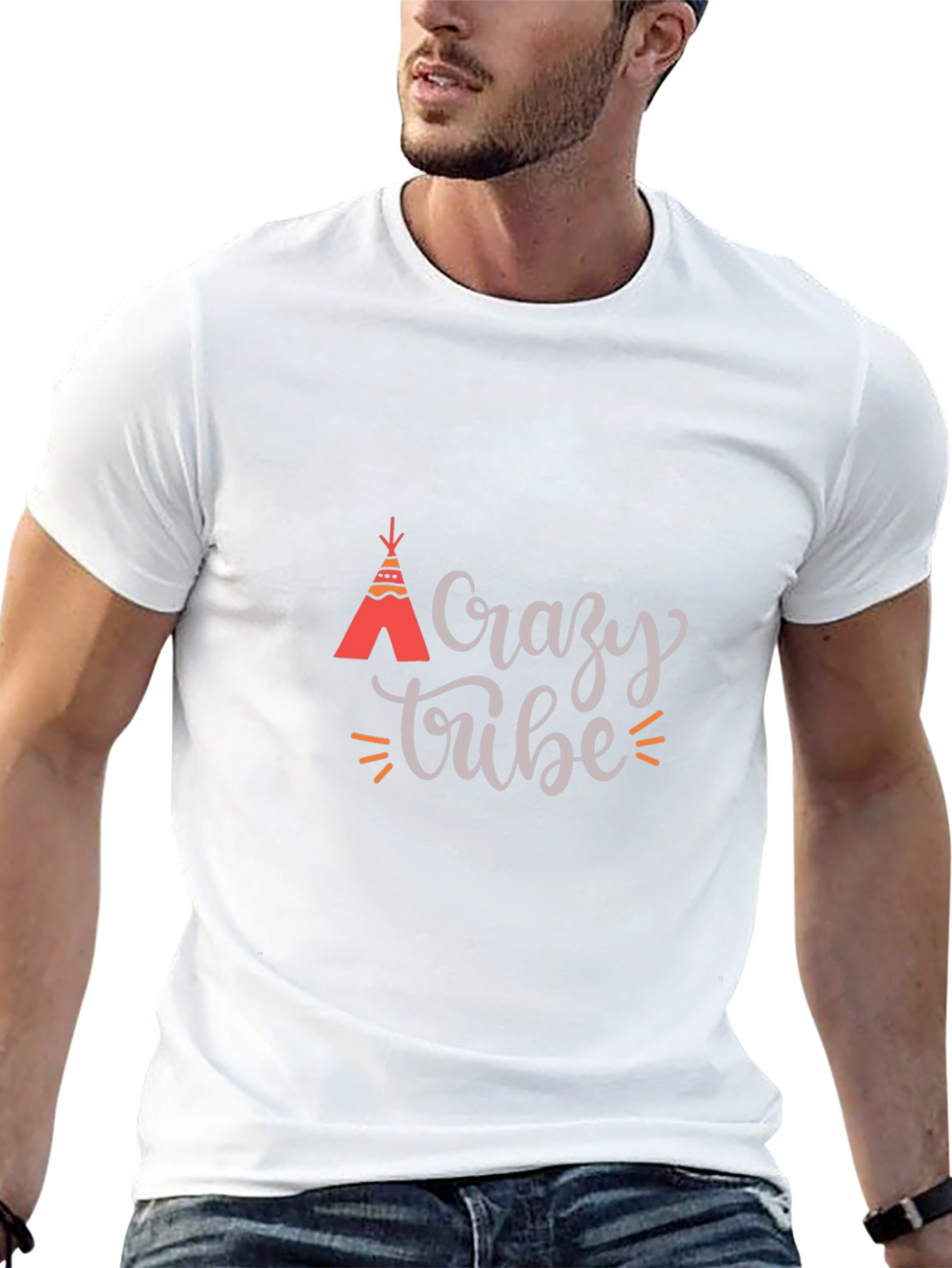 Crazy Tribe Graphic Tee - Black Cotton T-Shirt