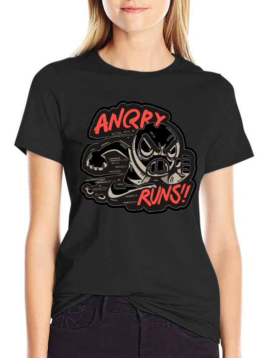 Angry Runs T-Shirt - Cartoon Graphic Tee